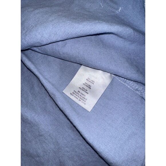 Ellen Tracy Women's Metallic Gray Top Size L | Linen Rayon | Long Sleeve Blouse - Picture 6 of 8